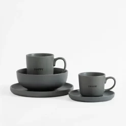 Filiżanka ze spodkiem szara MATTE 220 ml