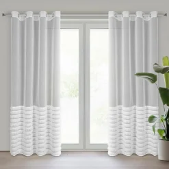 Firana na przelotkach etno biała DANA 140x250 cm