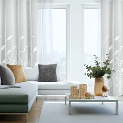 Firana na przelotkach kremowo-beżowa ABBIE 140x250 cm