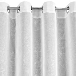 Firana w kwiaty biało-srebrna ANITA 140x270 cm