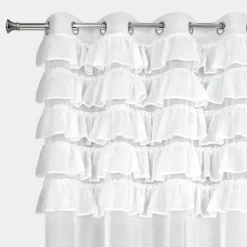Firana z falbanami biała AURA 140x250 cm