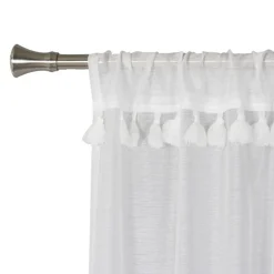 Firana z makramą i tunelem AZUL 140x260 cm