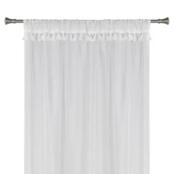 Firana z makramą i tunelem AZUL 140x260 cm