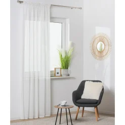 Firana z taśmą biała REMO 140x260 cm