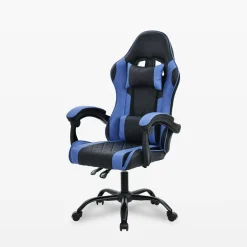 Fotel biurowy czarno-niebieski LUDOZ