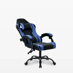 Fotel biurowy czarno-niebieski LUDOZ