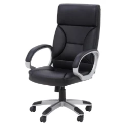 Fotel biurowy z czarnej ekoskóry NARBO