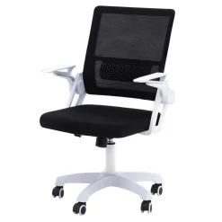 Fotel biurowy z ruchomymi podłokietnikami czarno-biały FROSTEA