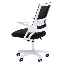 Fotel biurowy z ruchomymi podłokietnikami czarno-biały FROSTEA