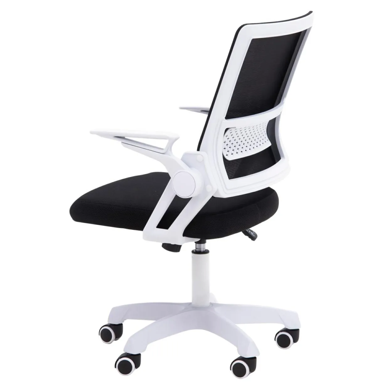 Fotel biurowy z ruchomymi podłokietnikami czarno-biały FROSTEA