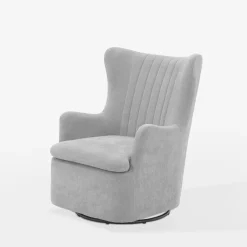 Fotel bujany na obrotowej podstawie szary SHOAN