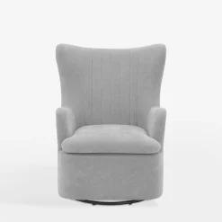 Fotel bujany na obrotowej podstawie szary SHOAN