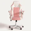Fotel gamingowy różowy-biały UDANDO