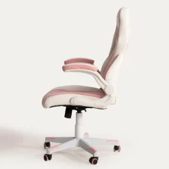 Fotel gamingowy różowy-biały UDANDO
