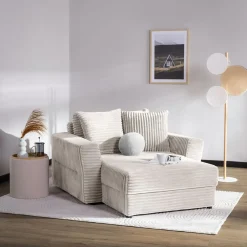 Fotel loveseat kremowy NOEMI