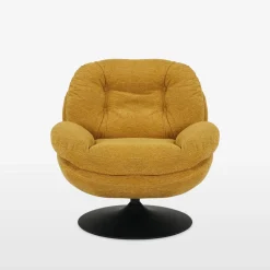 Fotel obrotowy musztardowy DUNNE