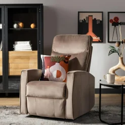 Fotel obrotowy z funkcją relaks beżowy LUTTIN