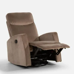 Fotel obrotowy z funkcją relaks beżowy LUTTIN