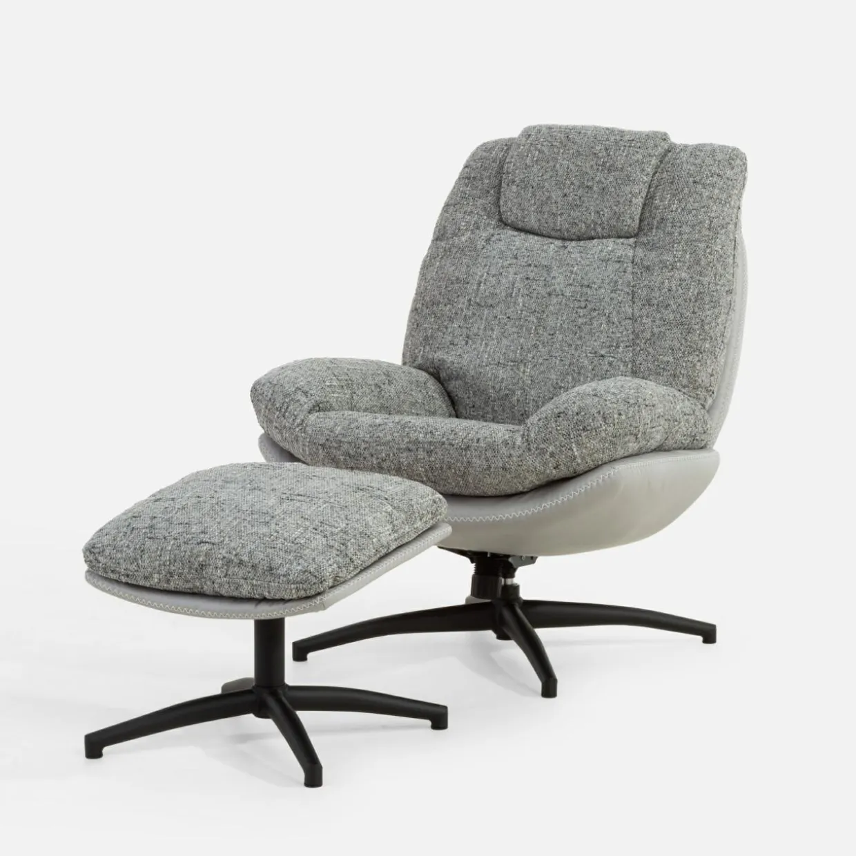 Fotel obrotowy z podnóżkiem szary DITTIF