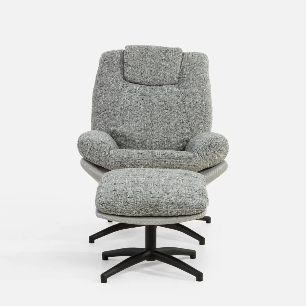 Fotel obrotowy z podnóżkiem szary DITTIF