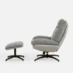 Fotel obrotowy z podnóżkiem szary DITTIF
