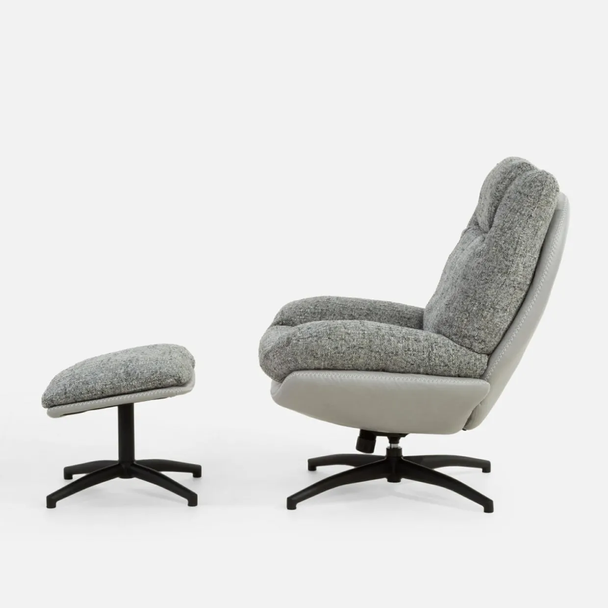 Fotel obrotowy z podnóżkiem szary DITTIF