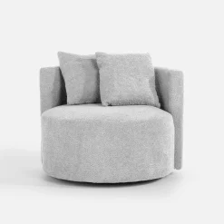 Fotel okrągły obrotowy SEBREZE szary