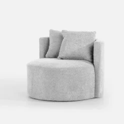 Fotel okrągły obrotowy SEBREZE szary