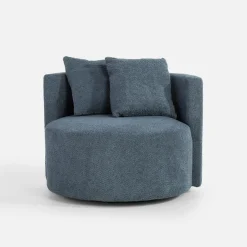 Fotel okrągły obrotowy SEBREZE granatowy