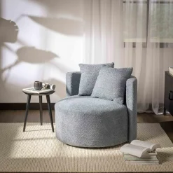 Fotel okrągły obrotowy SEBREZE granatowy