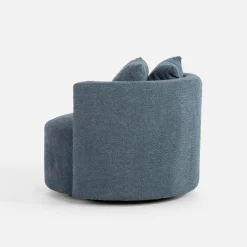 Fotel okrągły obrotowy SEBREZE granatowy