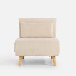 Fotel rozkładany beżowy LAVILLA