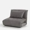 Fotel rozkładany szary LAIPE
