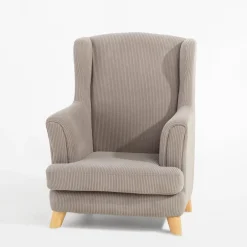 Fotel sztruksowy beżowy ASINI