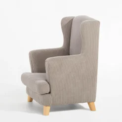 Fotel sztruksowy beżowy ASINI