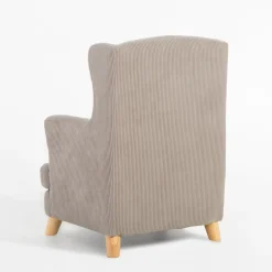 Fotel sztruksowy beżowy ASINI