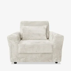 Fotel sztruksowy kremowy NOEMI