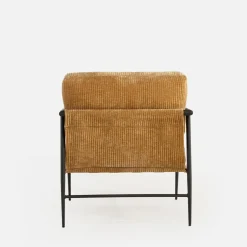 Fotel sztruksowy musztardowy DRITRE