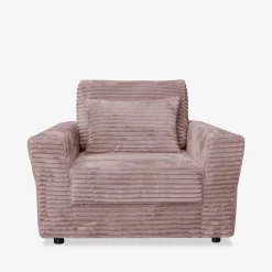 Fotel sztruksowy pudrowy róż NOEMI