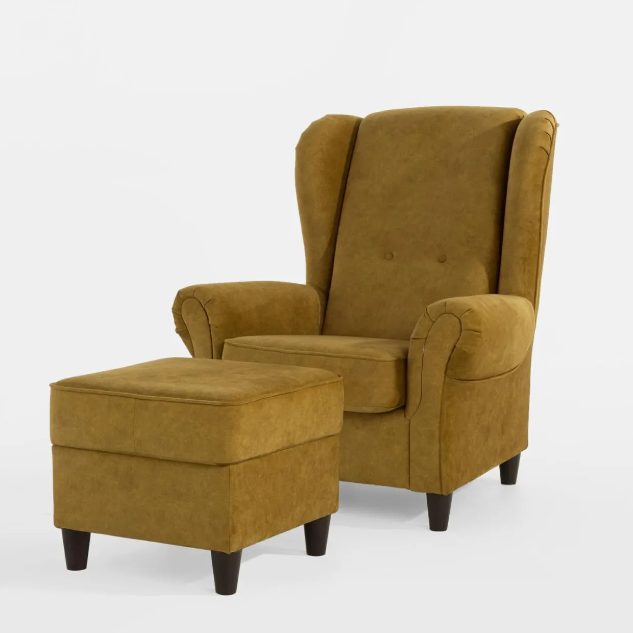 Fotel uszak żółty KING