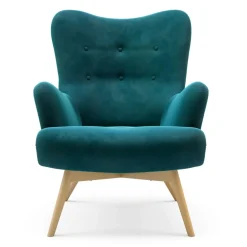 Fotel welurowy lazurowy ZELE