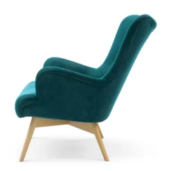 Fotel welurowy lazurowy ZELE