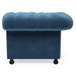 Fotel welurowy niebieski CHESTER
