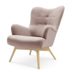 Fotel welurowy wrzosowy ZELE