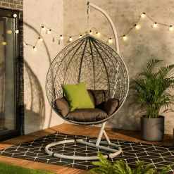 Fotel wiszący WIERI z ciemnoszarym siedziskiem