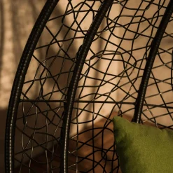 Fotel wiszący WIERI z czarnym siedziskiem