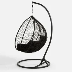 Fotel wiszący WIERI z czarnym siedziskiem