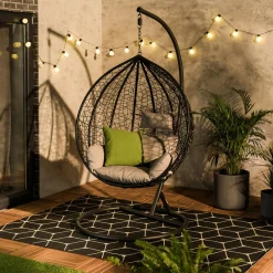 Fotel wiszący WIERI z szarym siedziskiem