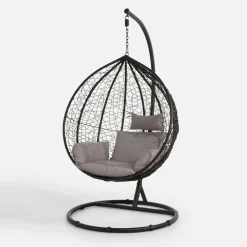 Fotel wiszący WIERI z szarym siedziskiem