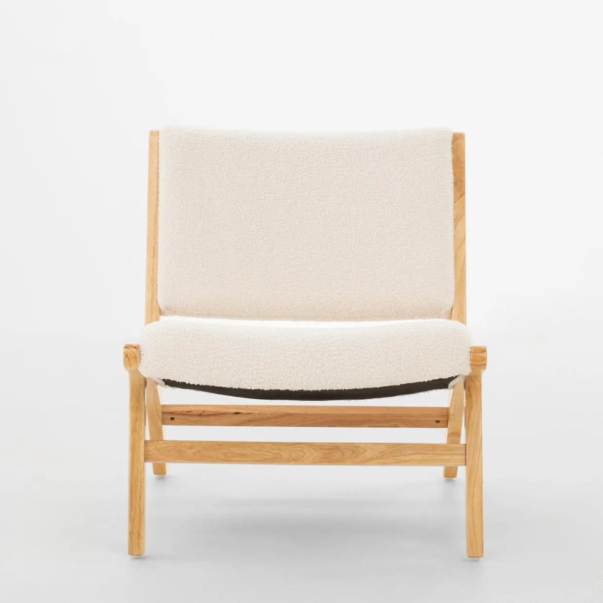 Fotel wypoczynkowy boucle beżowy STARKINI